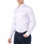 VIVIENNE WESTWOOD.Lilac Striped Slim Cotton Shirt